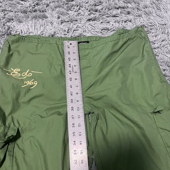 Ed Hardy Women's Cotton Peacock Poplin Wide Lego Khaki Cargo Pant Women’s XL - Picture 11 of 11